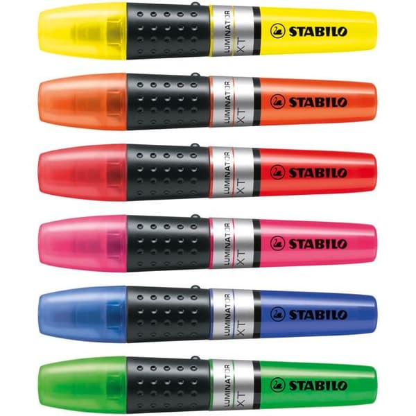 Surlighter - STABILO - LUMINATOR - Förpackning med 6 - Skärpt spets - Vattenbaserat bläck