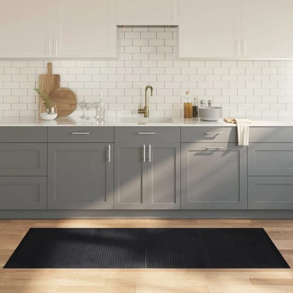 vidaXL Svart rektangulär matta 80x200 cm bambu, vardagsrumsmatta, rektangulär matta, modern matta, sovrumsmatta 376774