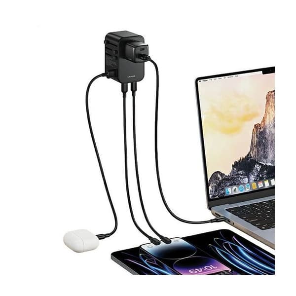 Laddare - USAMS - 65W - 1 USB - 2 USB-C - Snabbladdning - Universell
