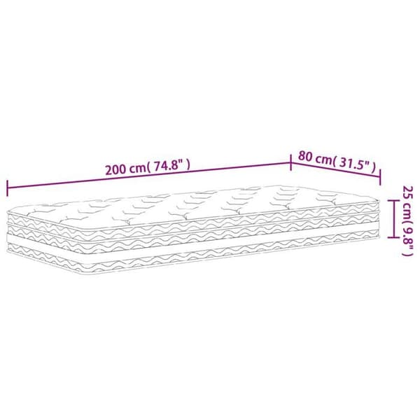 vidaXL Pocket Resårmadrass Medium 80x200 cm 372912