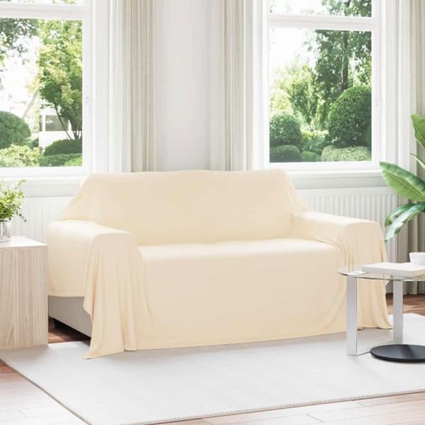 Rutig - VIDAXL - Set om 6 - 280 x 210 cm - Kräm - Polyester