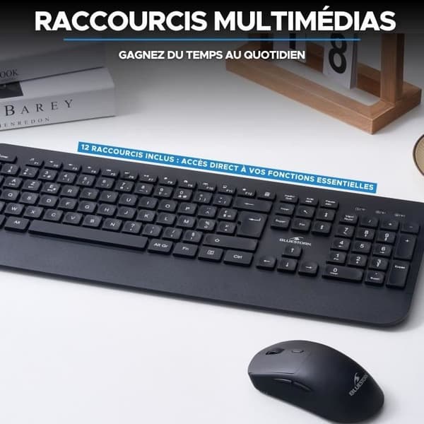 Trådlöst tangentbord - Ergonomiska urgröpna tangenter - BLUESTORK - Office R2 - AZERTY