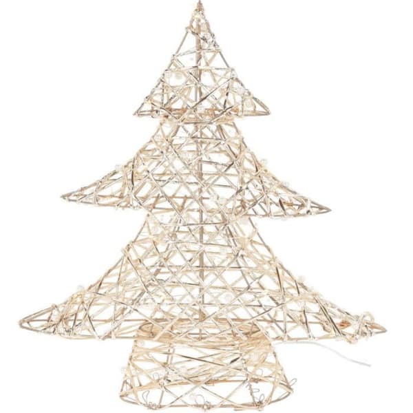 Juldekoration - LED-träd 40 cm - 30 ljus - Inomhus - Beige