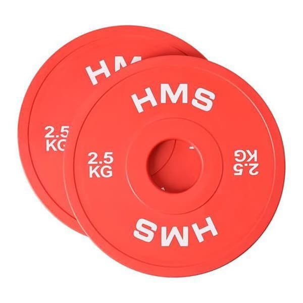 Olympisk viktskiva - HMS - CBRS25 - röd - stål och gummi - crosstraining