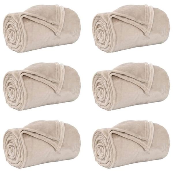 Täckning - VIDAXL - 6 st - Beige - 130 x 150 cm - Polyester