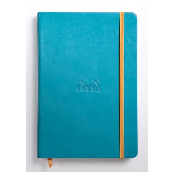 Rhodia Webnotebook A5 Turkos - 192 sidor linjerade, ivorypapper 90 g/m², elastisk stängning