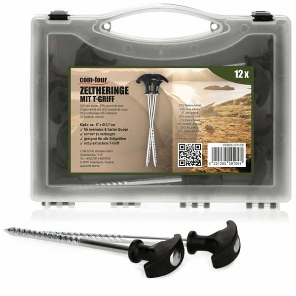 Tältaccessoar - COM-FOUR - CF11206 - 12 Stålspikar - Längd 17 cm - Väderbeständiga