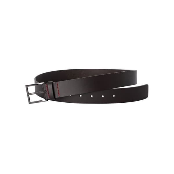 HUGO läderbälte för män - Brun - Logotypspänne - Bredd 4 cm