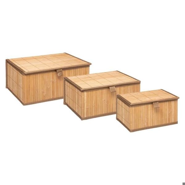 3 förvaringslådor i bambu - 5 five simply smart