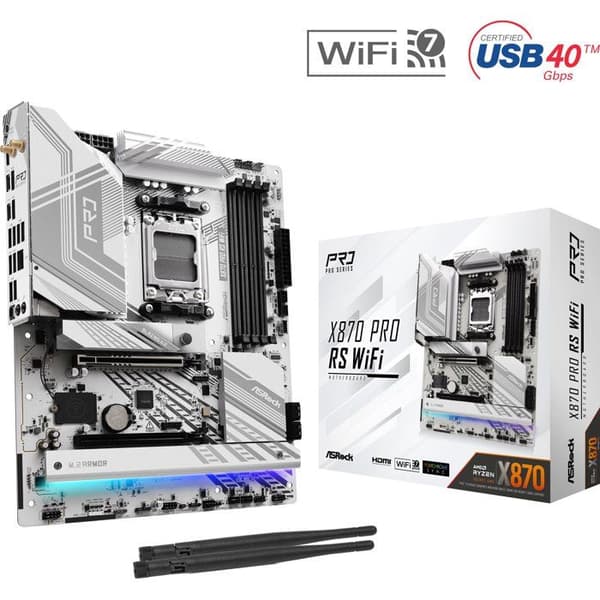 Moderkort - ASROCK - X870 Pro RS WiFi - Socket AM5 - DDR5 - WiFi 7
