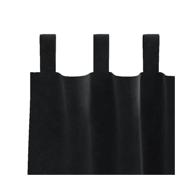 Mörkläggningsgardiner - Öglor - Svart - Matt polyester - 2-pack