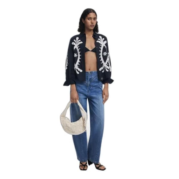 Långärmad blus dam Desigual Flora