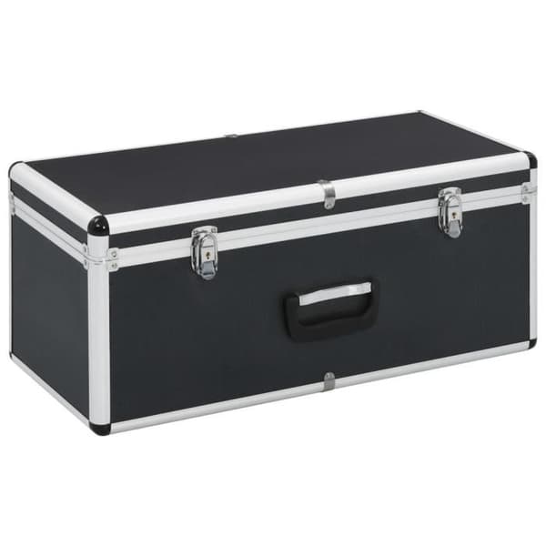 vidaXL Förvaringsboxar 2 st Svart Aluminium