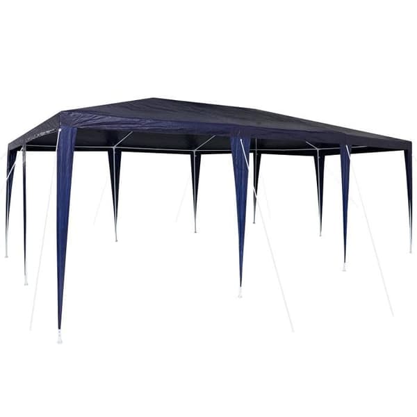 Festtält - 6x4 m - Blå - Polyester - Självbärande