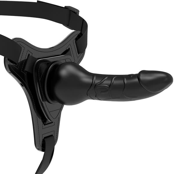 FETISCH UNDERDANIG SILIKON STRAP-ON SVART 16CM REALISTISK