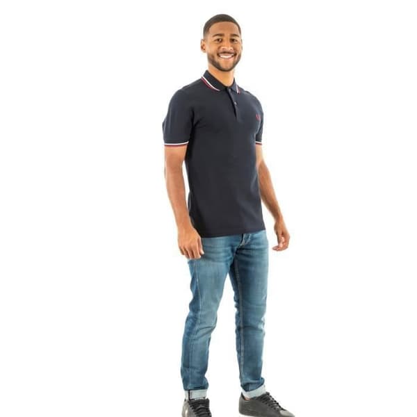 Polo Fred Perry MM3600 T55 - Blå - Herr - Slim - Korta ärmar