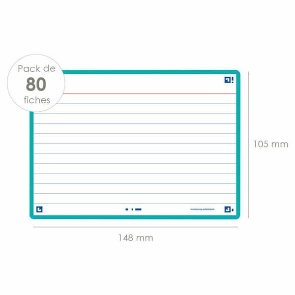 Fichers Bristol - Hamelin - 400133921 - 80 Fichers A6 - Mintgrön Ram - Hårdpapper