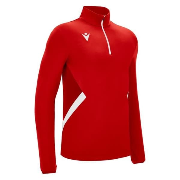 Macron Piave Sweatshirt - Röd/Vit - 1/4 Zip Collar - Herr