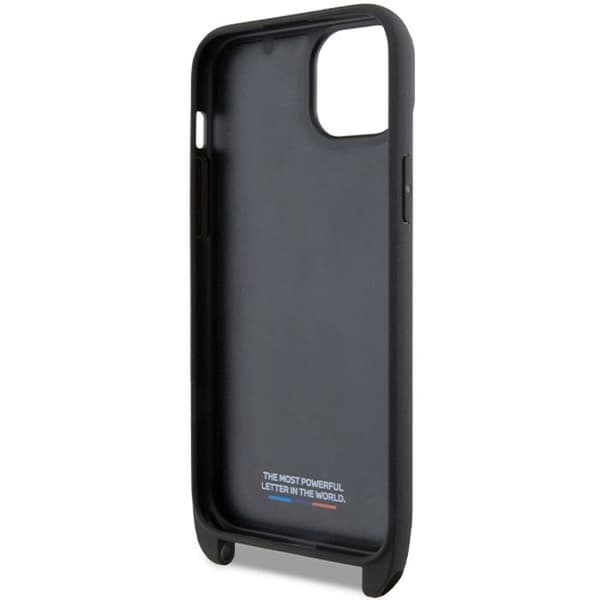 Mobilskal - BMW - iPhone 15 Plus - Ekoskinn - Svart - Kolfibersträng