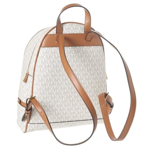 MICHAEL KORS Rhea Medium ryggsäck i läder - Beige - Dam