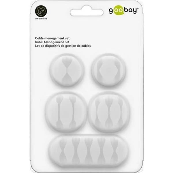 Kabelstöd - GOOBAY - 70681 - Klistermärke - Vit - 1 set