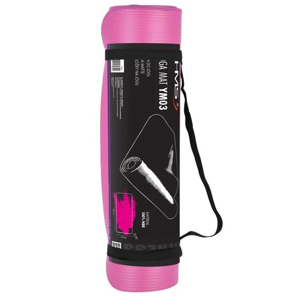 Yoga Mat - HMS - YM02 - NBR - Rosa - 10 mm tjock