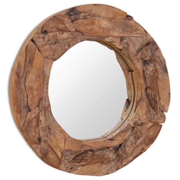 vidaXL Dekorspegel Teak 60 cm Rund