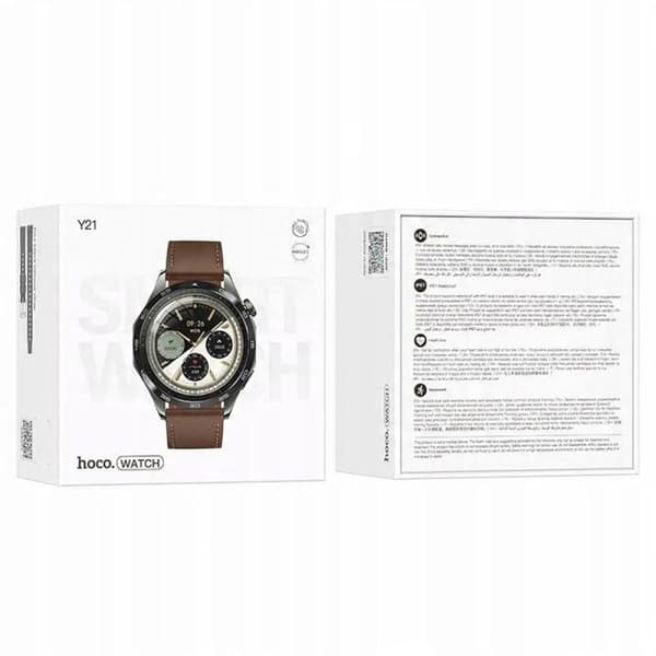 Bluetooth-klocka - smartklocka - intelligent klocka Hoco Smart klocka med samtalsfunktion AMOLED Y21 grå