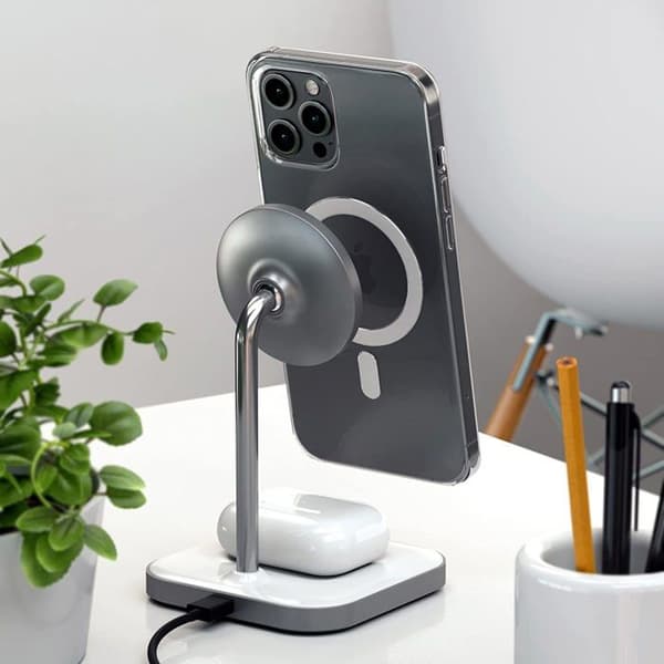 Trådlöst laddningsställ 2 i 1 iPhone Airpods Satechi
