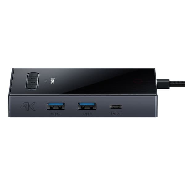 Adapterhub 8 i 1 HDMI DisplayPort VGA USB-A USB-C - grå