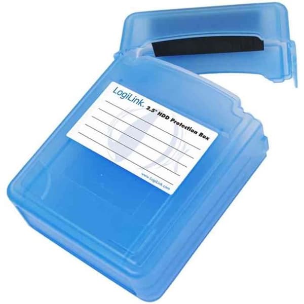 LogiLink Box HDD 2 x 2,5" blå – vattentät stänksäker låsbar USB 3.0