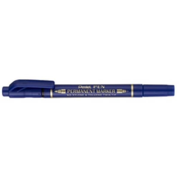 Permanent marker - Pentel - Pen - Double tip - Black - Indelible