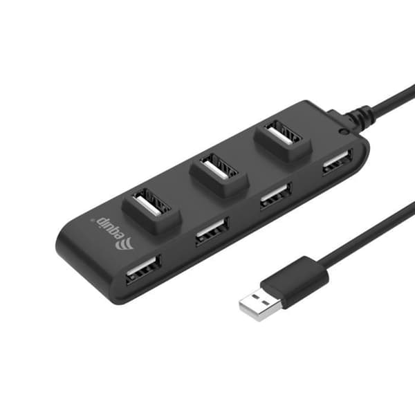 USB-hubb - EQUIP - 128957 - 480 Mbit/s - Svart - USB 2.0