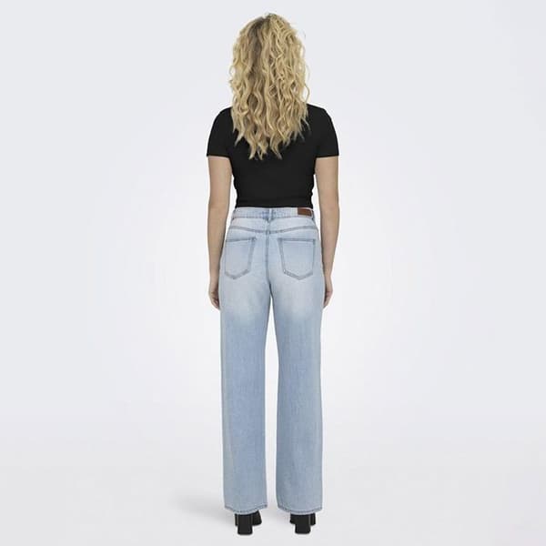 Enfärgad kortärmad crop top för kvinnor ONLY