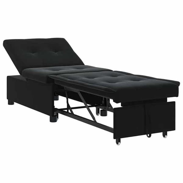 Soffa-säng Svart 67 x 194 x 38 cm Sammet