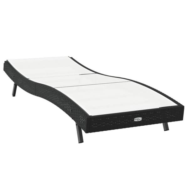 Lång stol - Svart - Poly Rattan - Textilène - Justerbar