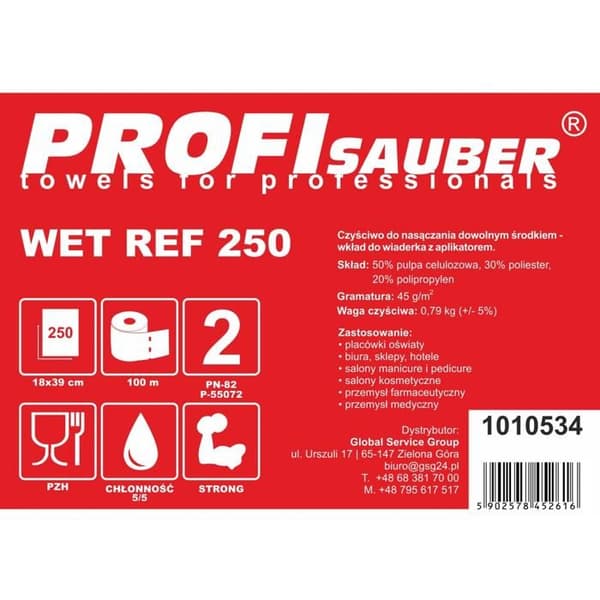 Profisauber Wet Ref 250 Wipes För Datorer Och Elektronisk Utrustning