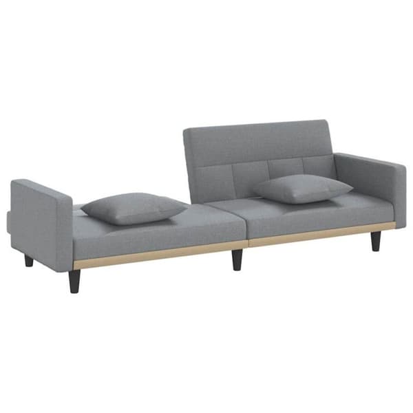 vidaXL bäddsoffa med kuddar ljusgrå tyg 351875
