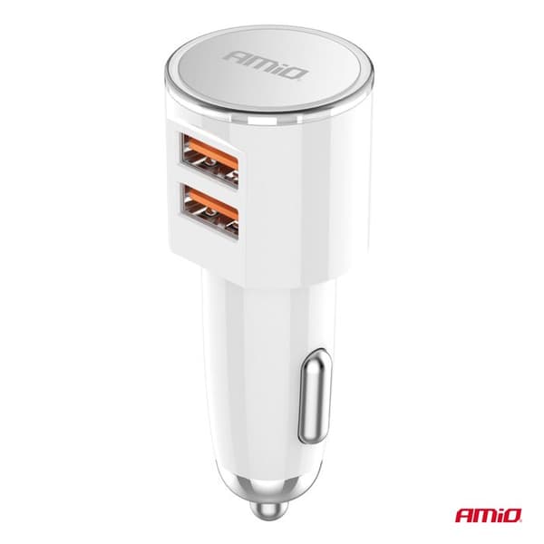 Bil laddare 2x USB-A 3,4A AMIO-03888