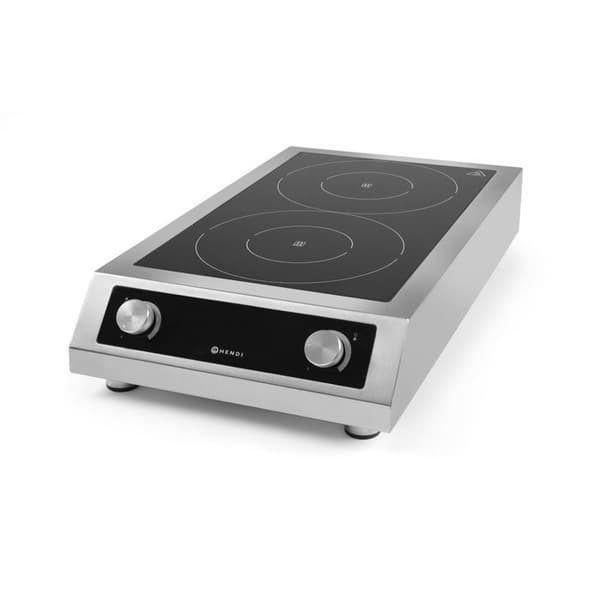 Induktionshäll - HENDI - 7000 Profi Line - 7000W (400V) - 2 plattor - Rostfritt stål