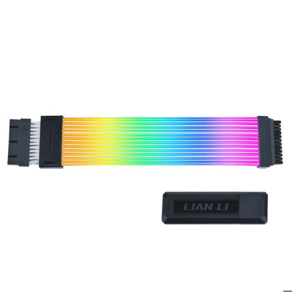 Strömkabel - Lian-Li Strimer Wireless - 20/24 stift - 0.2m - Svart/Vit