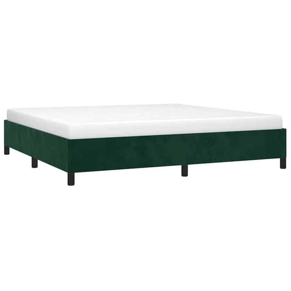vidaXL Sängram utan madrass mörkgrön 200x200 cm sammet 347345