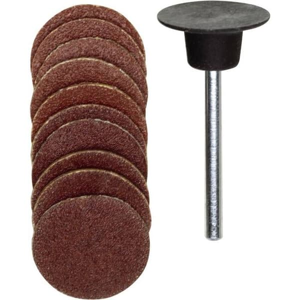 Set med 10 slipskivor + skivhållare