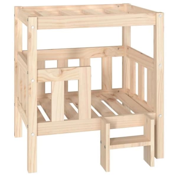 822372 vidaXL Hundsäng 65,5x43x70 cm Solid furu