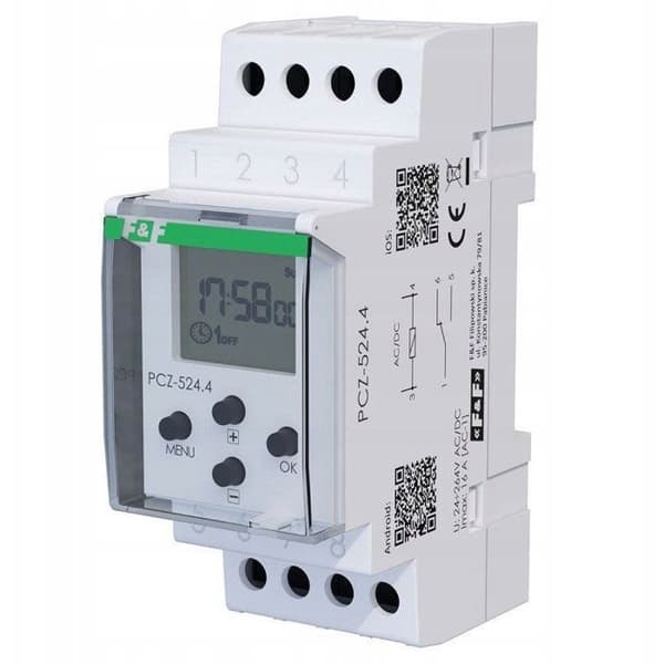 Astronomisk tidsrelä - FF - PCZ-524.4 - 16 A - 1 NO/NC - Programmerbar via NFC