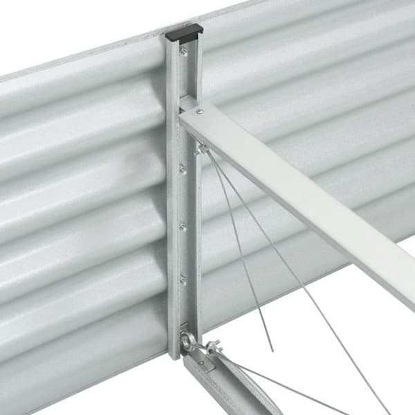 Jardinière - vidaXL - 400x80x44 cm - Galvaniserat stål - Silverfärgad - Rektangulär