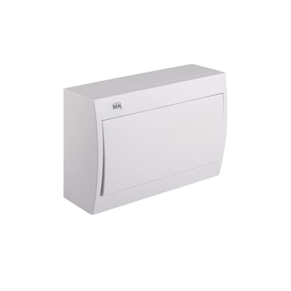 Väggmonterad fördelningstavla - 12 moduler - Vit plast - IP30 - 63A KL-23624