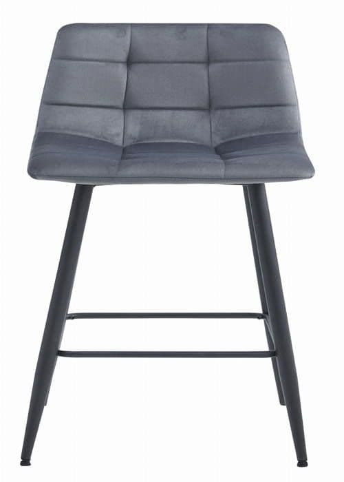 Barstol - ARCETO - Mörkgrå sammet - Svarta ben - Set om 2 - Modern design