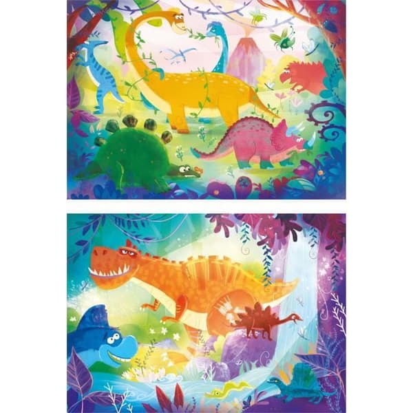 Clementoni - 2x20 bitar - Dinosaurier