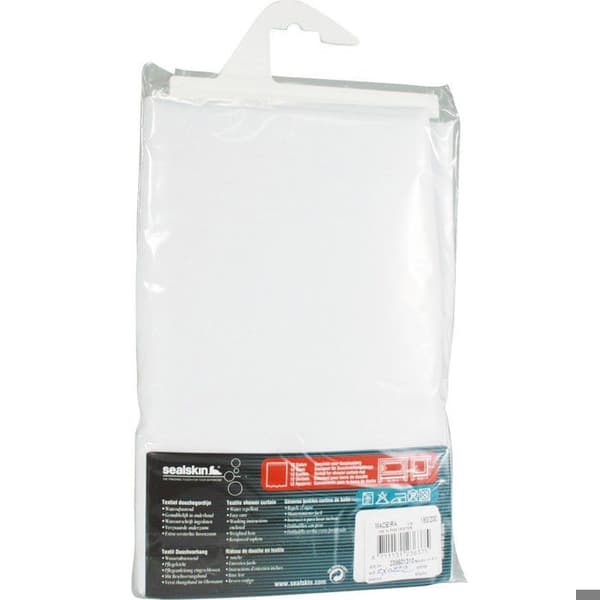 Polyester gardin Vit Sealskin utan ringar - 180 x 200
